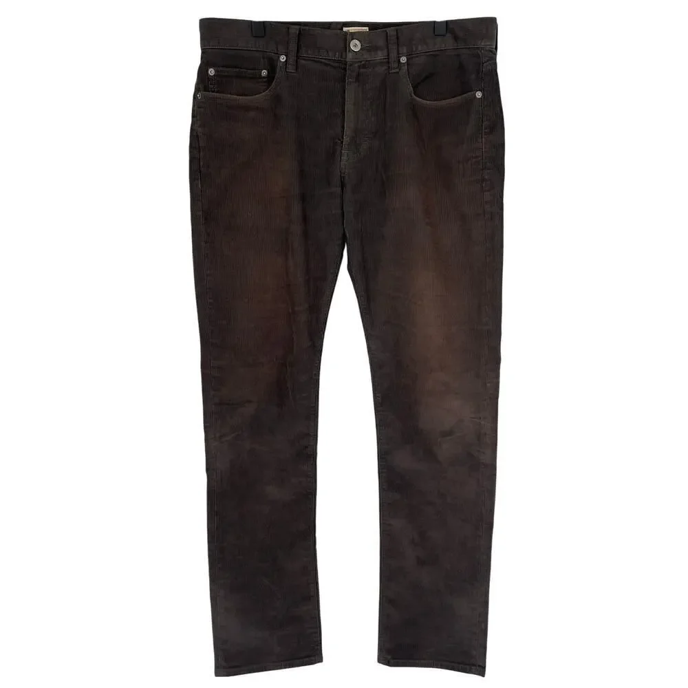 J.Crew Men's 484 Slim Fit Corduroy Pants Urban Olive Brown 33x32
